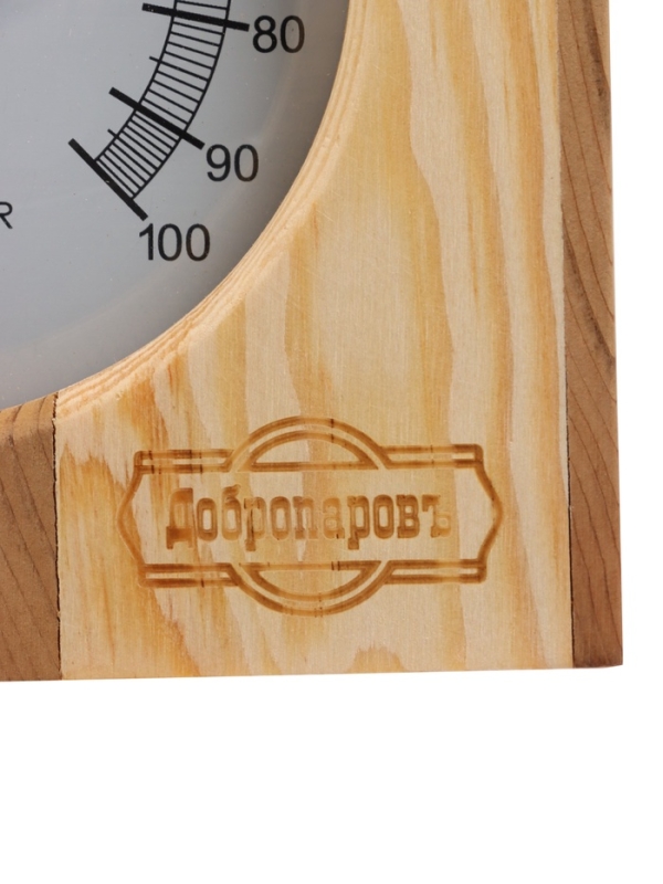 Термометр-гигрометр для бани и сауны, деревянный, красный кедр, "Добропаровъ", в коробке