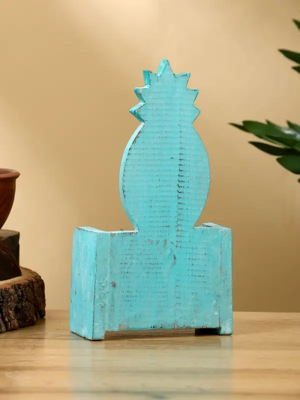 Календарь настольный "Ананас" дерево 11х5х16 см, цв. бирюзовый