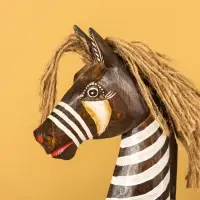 Сувенир "Зебра" дерево 30х12х45 см, цв. бело-коричневый