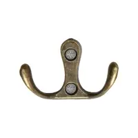 Крючок мебельный ТУНДРА TKd=005, двухрожковый, бронза, 5 шт.