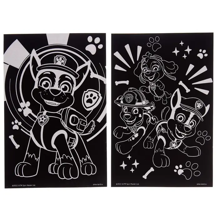 Гравюра детская &laquo;Щенячий патруль&raquo;, набор 2 шт, 10 х 15 см