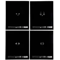 Тетрадь в клетку, 36 л., А5, на скрепке, блок №1 &laquo;Черные тетради&raquo; МИКС