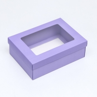 Коробка подарочная складная, упаковка, &laquo;Лавандовая&raquo;, с окном 21 х 15 х 7 см