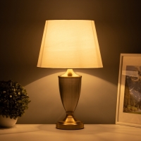 Настольная лампа с абажуром RISALUX &laquo;Лори&raquo;, Е27, 40 Вт, латунь, 28&times;28&times;45.5 см