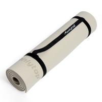 Коврик для фитнеса и йоги ONLYTOP, 183x61x 0,8 см, цвет молочный/темно-коричневый