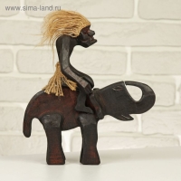 Сувенир &laquo;Абориген на слоне&raquo;, 22 см, дерево