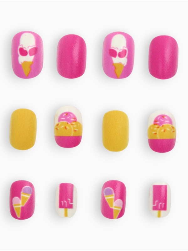 Детские накладные ногти "Сладкие пирожные", 12 шт