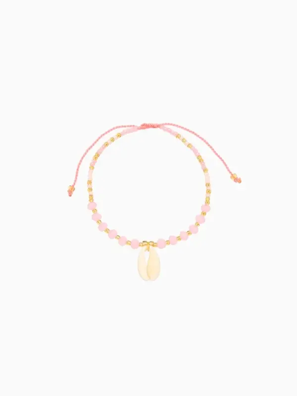Браслет "Лила" длина 16 см, цв. розовый, золотистый