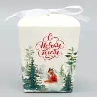 Бонбоньерка новогодняя &laquo;Новогодняя акварель&raquo;, 7.5 х 8 х 7.5 см