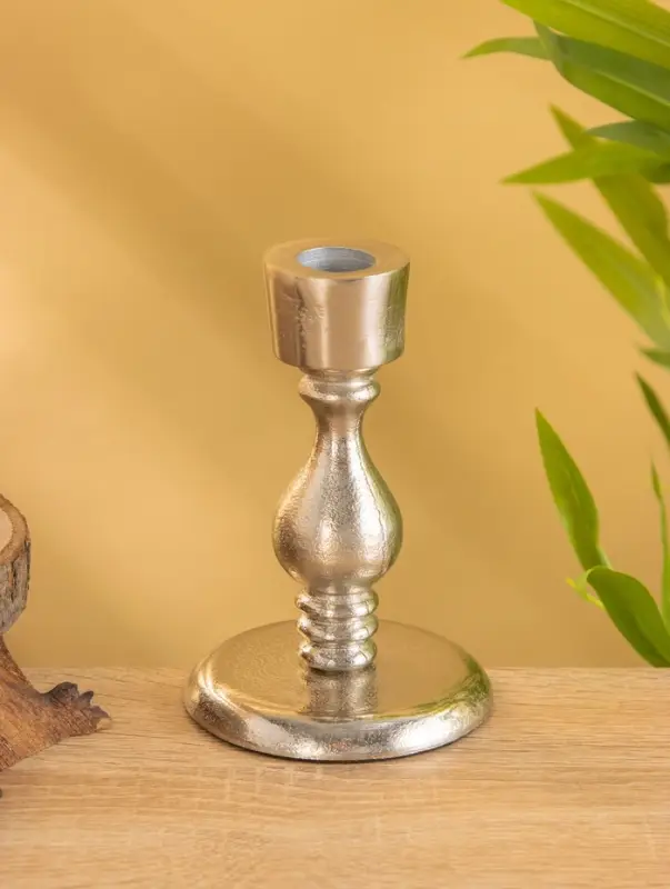 Подсвечник "Ферзь" алюминий 13 см, цв. серебро