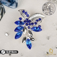 Брошь &laquo;Цветок&raquo; лобелия, цвет синий в серебре