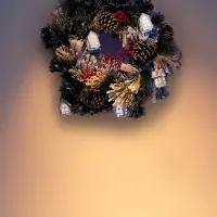 Венок фиброоптический &laquo;Заснеженный&raquo;, d=50 см, 8 режимов