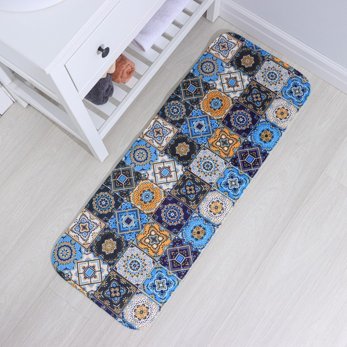 Коврик для ванной и туалета &laquo;Богемия&raquo;, 45&times;120 см, мозаика