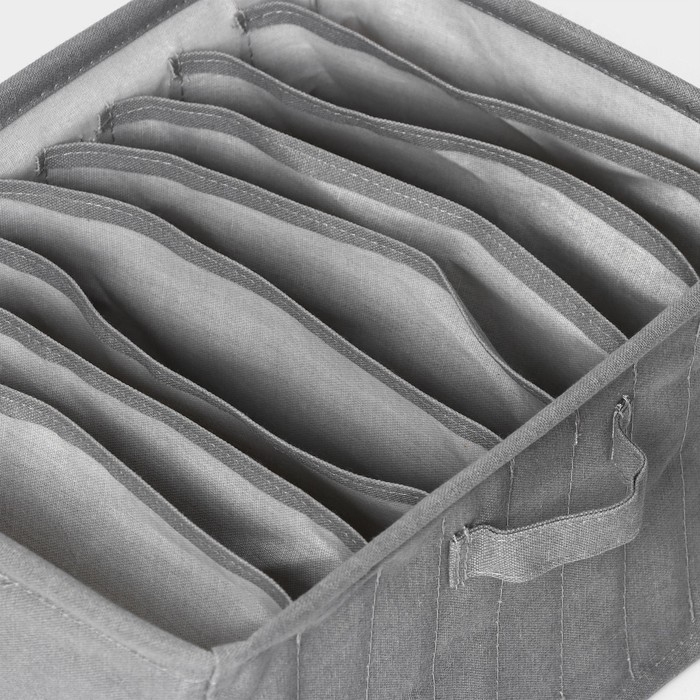 Органайзер для хранения белья LaDо́m, 9 ячеек, 25&times;33&times;16 см, цвет серый