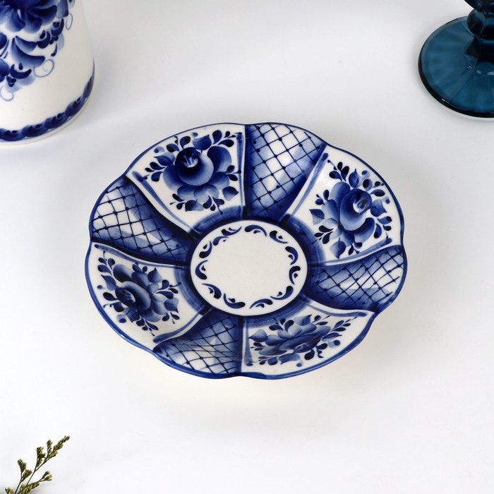 Блюдце &laquo;Надежа&raquo;, 17х12х13,5 см, гжель