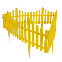 Ограждение декоративное, 30 &times; 300 см, 5 секций, пластик, жёлтое, Greengo