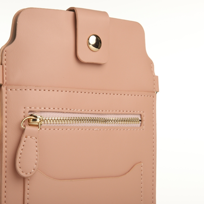 Сумка женская, кросс-боди, на магните, цвет розовый