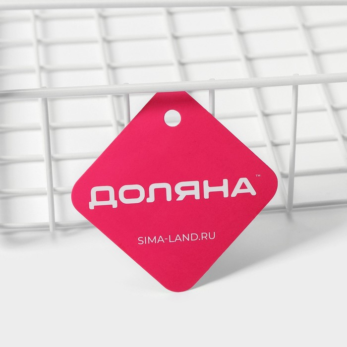 Корзина сетчатая навесная на полку Доляна, 35&times;23&times;12 см, цвет белый