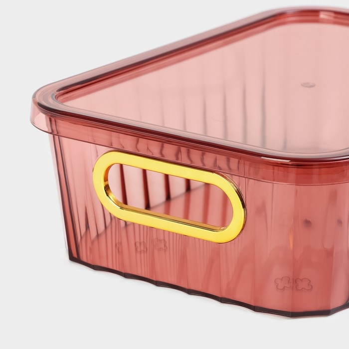 Контейнер для хранения с крышкой &laquo;Грани&raquo;, 25,5&times;18&times;8 см, цвет МИКС