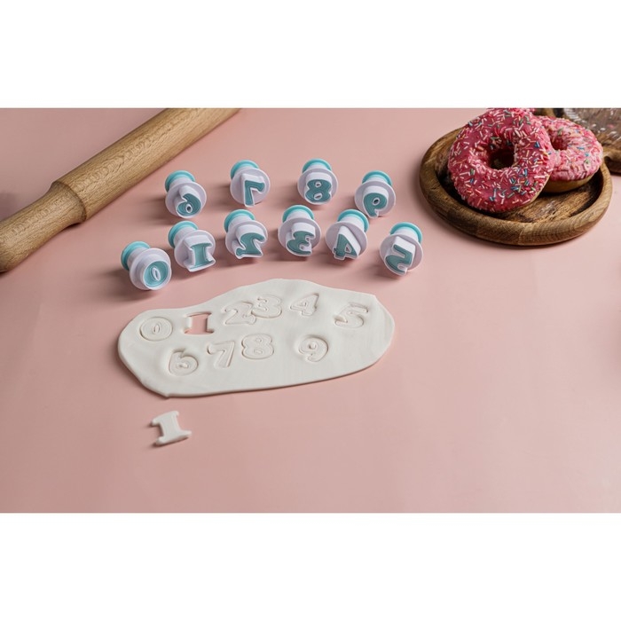 Набор плунжеров кондитерских Доляна &laquo;Цифры&raquo;, 10 шт