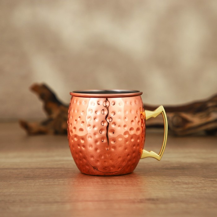 Кружкa из нержавеющей стали &laquo;Московский мул&raquo;, 500 мл, толщинa 0,8 мм, цвет медный