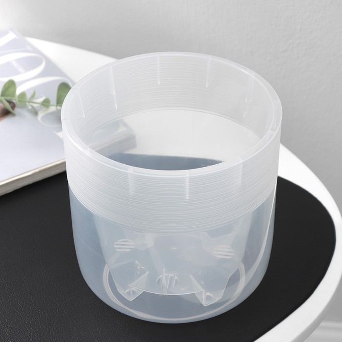 Кашпо для цветов со вставкой &laquo;Линель&raquo;, 2,7 л, d=16 см, h=16 см, прозрачный