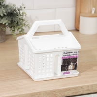 Подставка под столовые приборы &laquo;Лофт&raquo;, 15&times;16&times;16 см, цвет белый