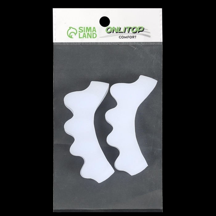 Корректоры - разделители для пальцев ног, 4 разделителя, силиконовые, 8 &times; 3 см, пара, цвет белый