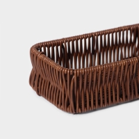 Корзинка для подачи Доляна &laquo;Огайо&raquo; 27&times;10&times;5 см, прямоугольная, цвет коричневый