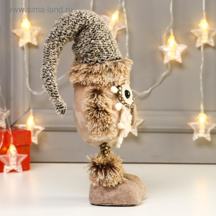 Кукла интерьерная "Совёнок в валенках и колпачке" 47 см