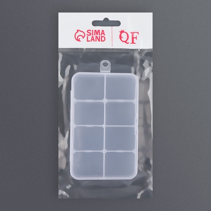 Органайзер для декора, передвижные ячейки, 8 ячеек, 10,6 × 6,5 × 2,3 см, цвет прозрачный Органайзер для декора, передвижные ячейки, 8 ячеек, 10,6 × 6,5 × 2,3 см, цвет прозрачный