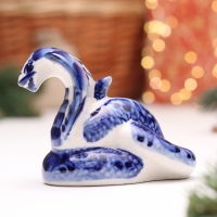 Сувенир "Змея", №19, гжель, 12 см