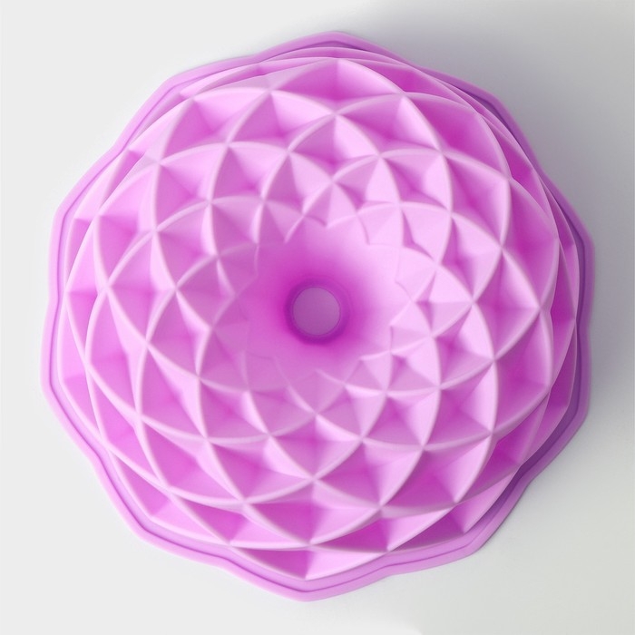 Форма для выпечки Доляна &laquo;Ромбовидная&raquo;, силикон, d=23 см, внутренний d=21 см, цвет розовый