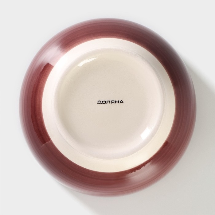 Салатник керамический Доляна &laquo;Морской мир&raquo;, 800 мл, d=14 см, цвет бордовый