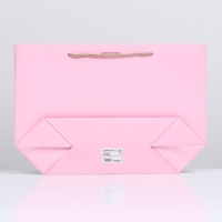 Пакет подарочный с лентой 26 х 25 х 11 см "Розовый"