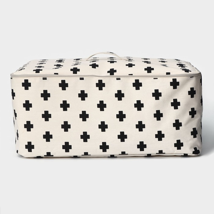 Кофр для хранения вещей &laquo;Ажур&raquo;, 55&times;42&times;25 см, цвет чёрно-молочный