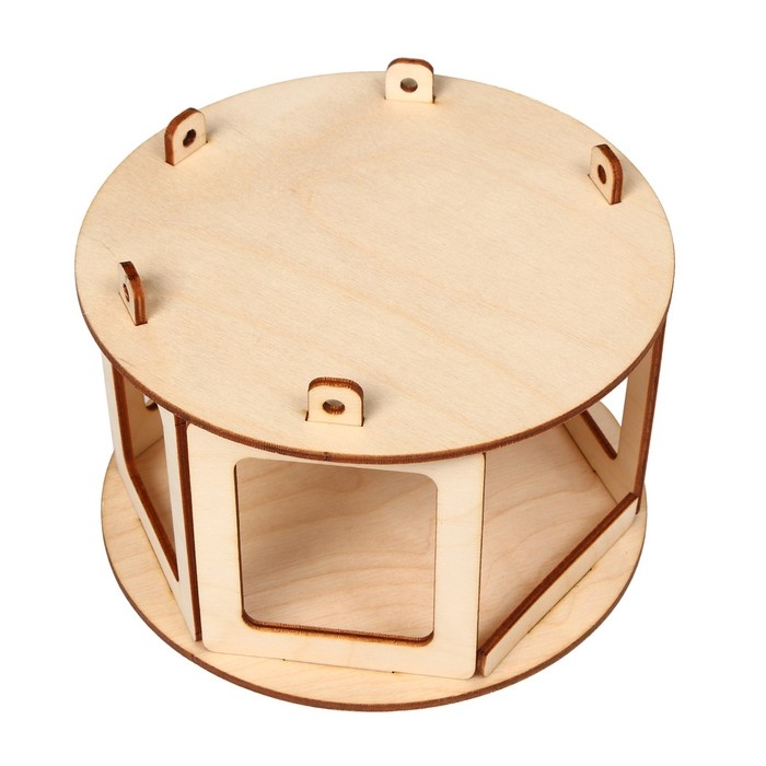 Деревянная кормушка-конструктор для птиц &laquo;Беседка&raquo; своими руками, 16.5 &times; 16.5 &times; 10 см, Greengo