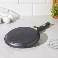 Сковорода блинная &laquo;Гранит&raquo;, d=20 см, пластиковая ручка, антипригарное покрытие, цвет серый