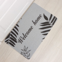 Коврик придверный Доляна Welcome home, 48&times;78 см, цвет серый