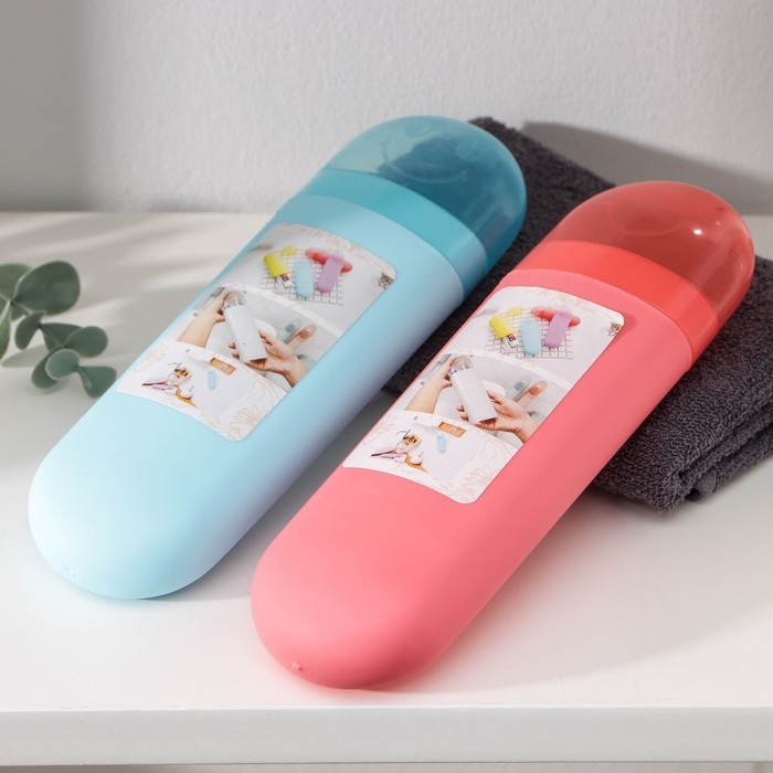 Футляр для зубной щётки и пасты, 20&times;6,5&times;3 см, цвет МИКС