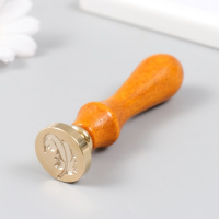 Печать для сургуча с деревянной ручкой "Пёрышко" 9х2,5х2,5 см