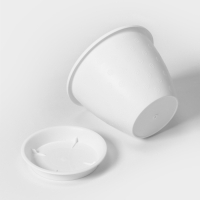 Горшок для цветов с поддоном &laquo;Цветочек&raquo;, 1,2 л, d=15 см, цвет белый