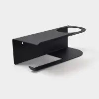 Держатель для туалетной бумаги с полочкой с отверстием для освежителя, цвет черный