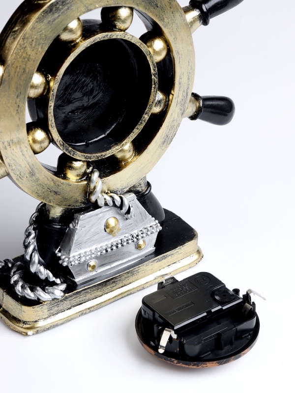 Часы настольные интерьерные, &laquo;Штурвал&raquo;, на батарейках, 16&times;6.5&times;27 см, d-8 см