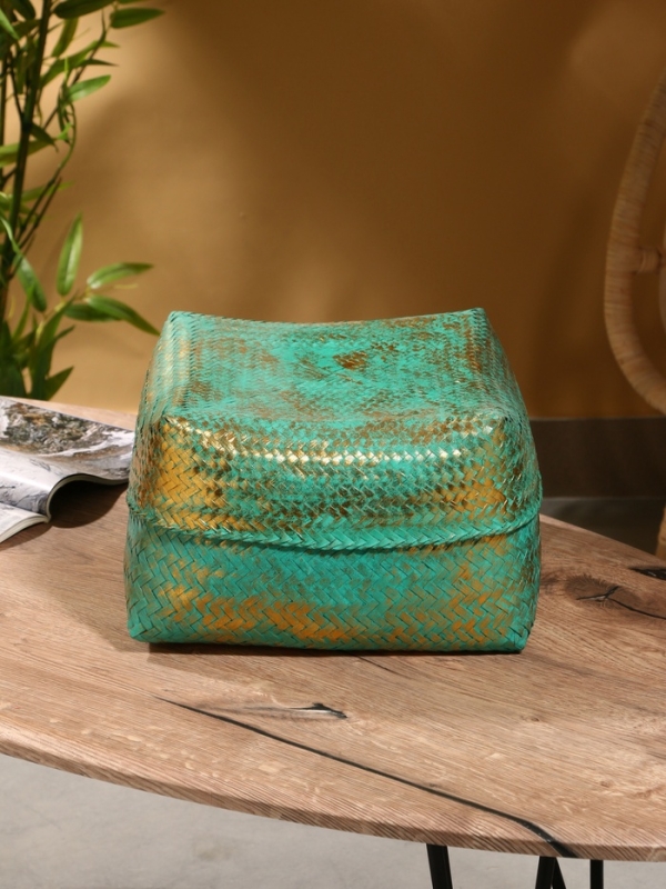 Корзинка плетеная "Голден мини" 30х30х20 см, голубой