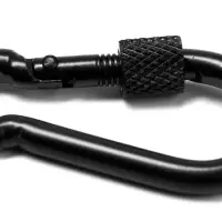 Карабин монтажный с фиксатором ТУНДРА krep, DIN5299D, 5&times;50 мм, черный, 1 шт.