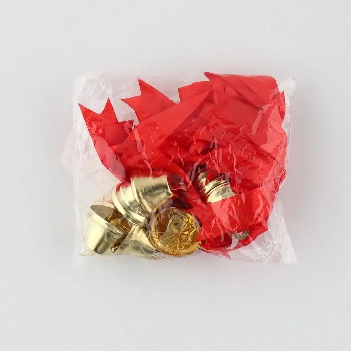 Колокольчик на булавке с бантом на выпускной, красный, d = 2,6 см