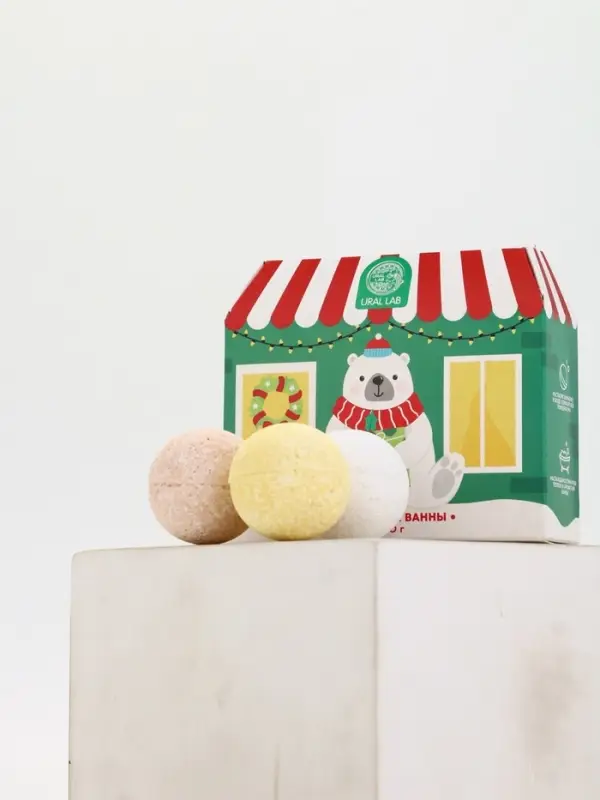 Бомбочки для ванны в домике &laquo;Медведь&raquo;, набор 6 шт х 40 г, URAL LAB