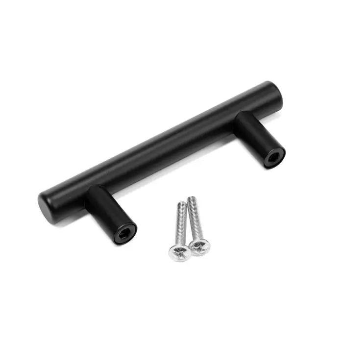 Ручка рейлинг ТУНДРА, нерж. сталь, d=12 мм, м/о 64 мм, цвет черный, фасовка 500 шт.