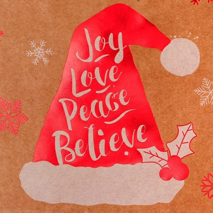 Пакет крафт с тиснением, круглая ручка, &laquo;Колпак&raquo; 21&times;27&times;11 см, 120 г